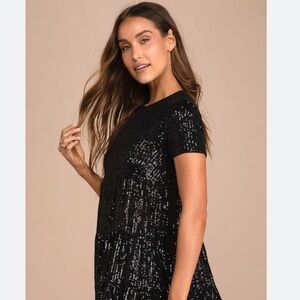 Lulu's Black Sequin Mini Dress